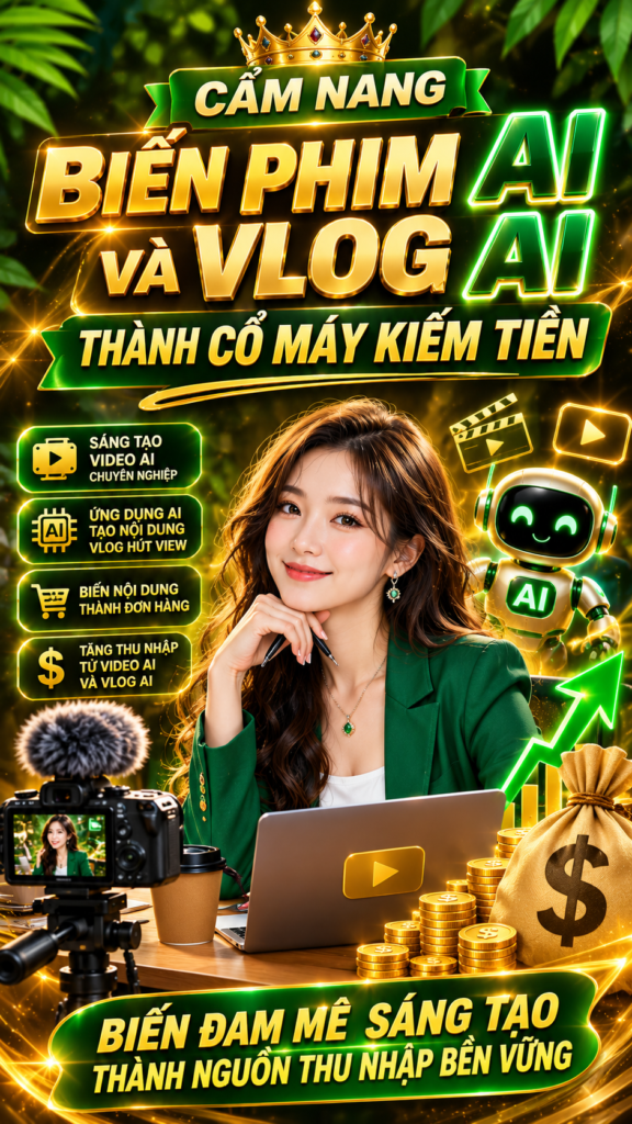 CẨM NANG BIẾN PHIM AI VÀ VLOG AI THÀNH CỔ MÁY KIẾM TIỀN